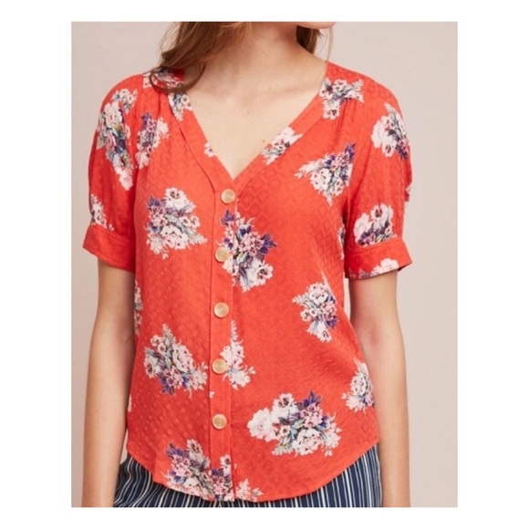 Anthropologie Maeve Button-Down Floral Top - Picture 13 of 13